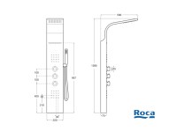 MEDIDAS COLUMNA DUCHA HIDROMASAJE EVOLUTION ROCA